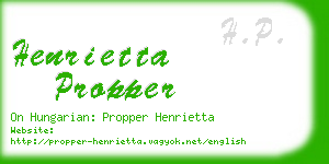 henrietta propper business card